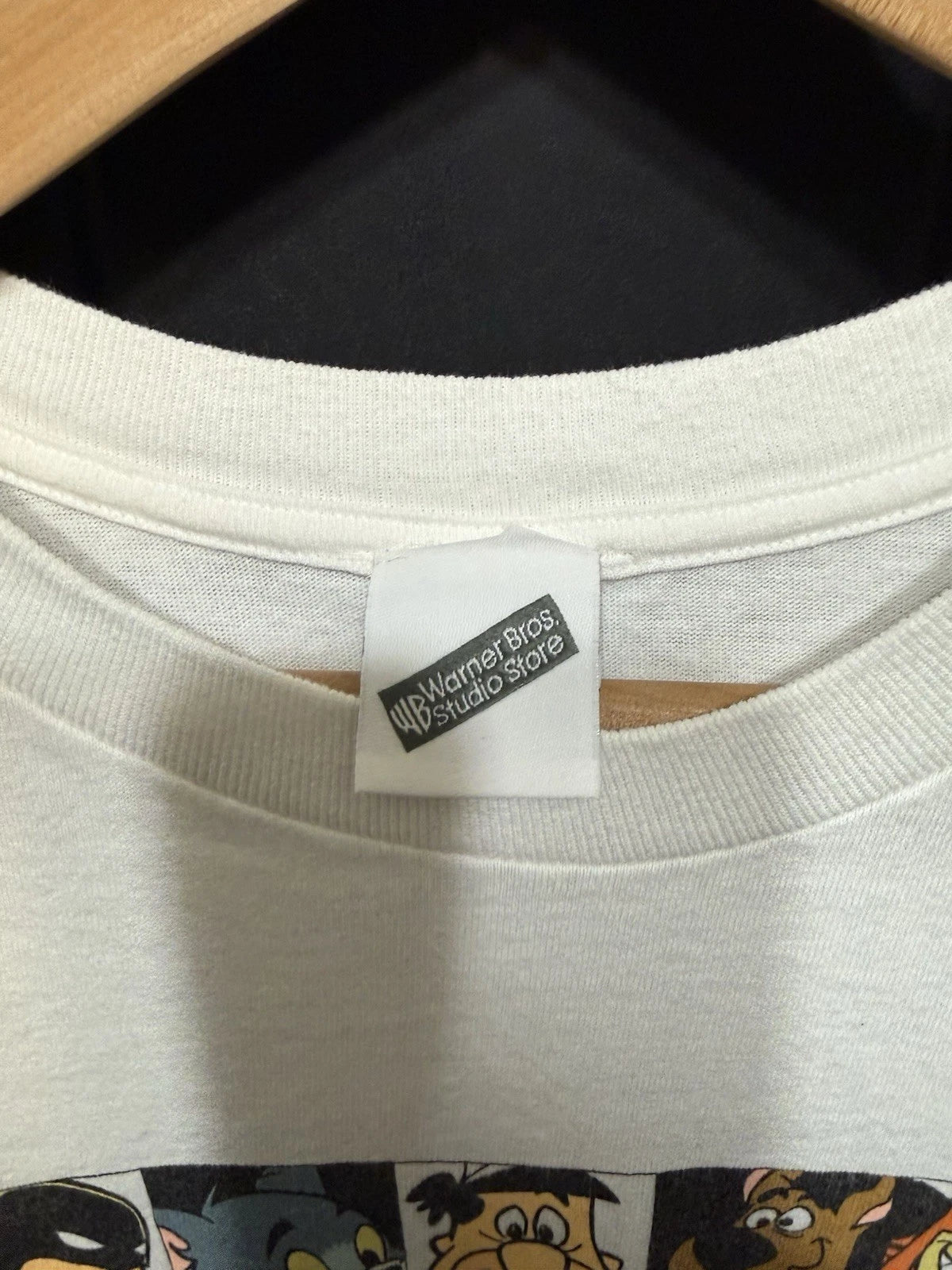 Vintage 90s Cartoon Network Box Logo Characters Graphic White Shirt M 19.5x23