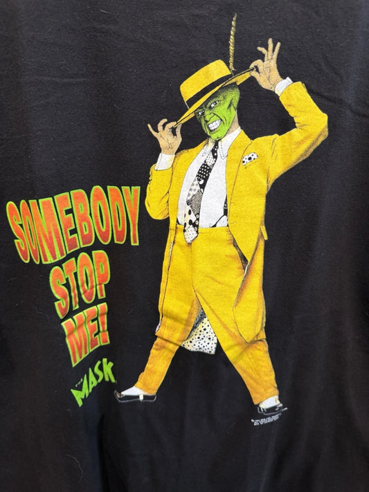 Vintage 1994 The Mask Somebody Stop Me Movie Promo Shirt Mens Size XL 23.5x30