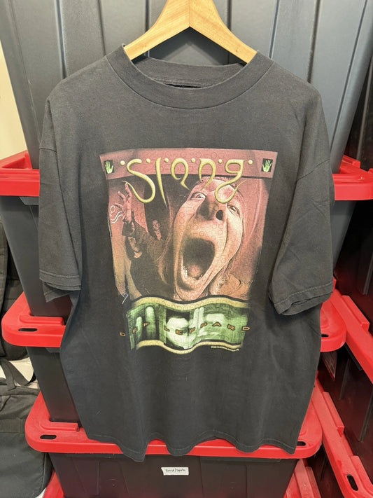Vintage 90s Def Leppard Slang Concert Tour 1996 Black Mens XL 23x32 Band Tee