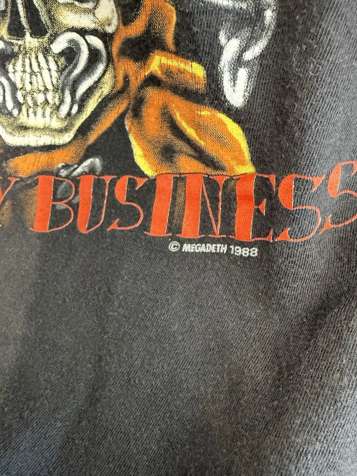 Vintage 80s Megadeth "Killing Is My Business" Band Tour T-Shirt Size XL 23x27.5