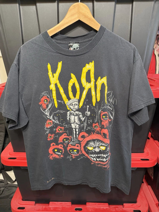Vintage 2006 Korn "Red Bear Zombies" Black T-Shirt Mens Size L 21x26 Band Tee