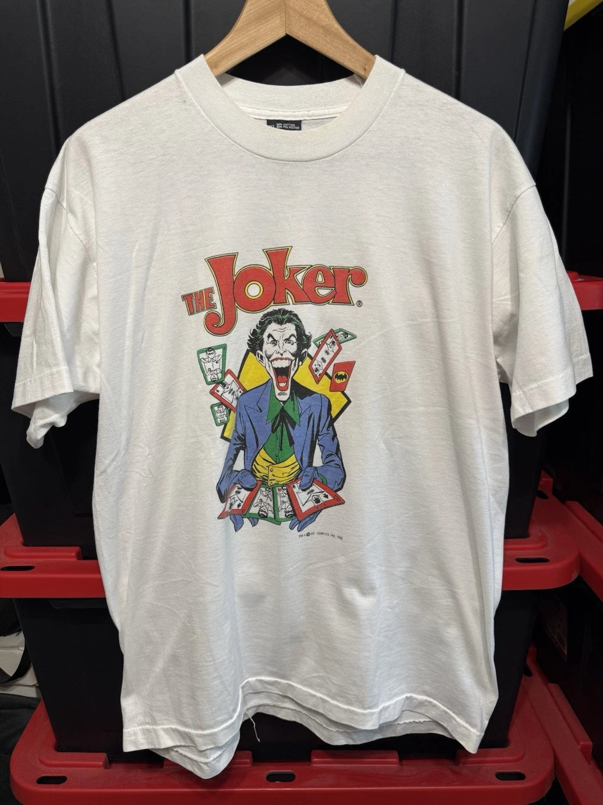 Vintage 1988 The Joker T-shirt Mens White XL Single Stitch DC Comic Batman 21x29