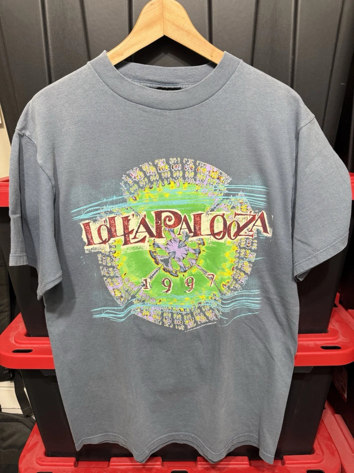 Vintage 1997 Lollapalooza Fractal Tour Shirt Mens Size L 21x29 Band T-shirt