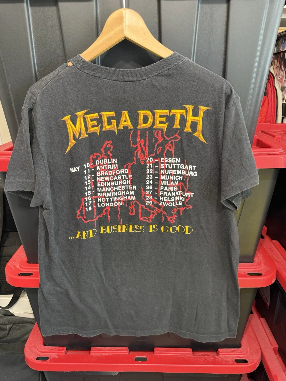 Vintage 80s Megadeth "Killing Is My Business" Band Tour T-Shirt Size XL 23x27.5