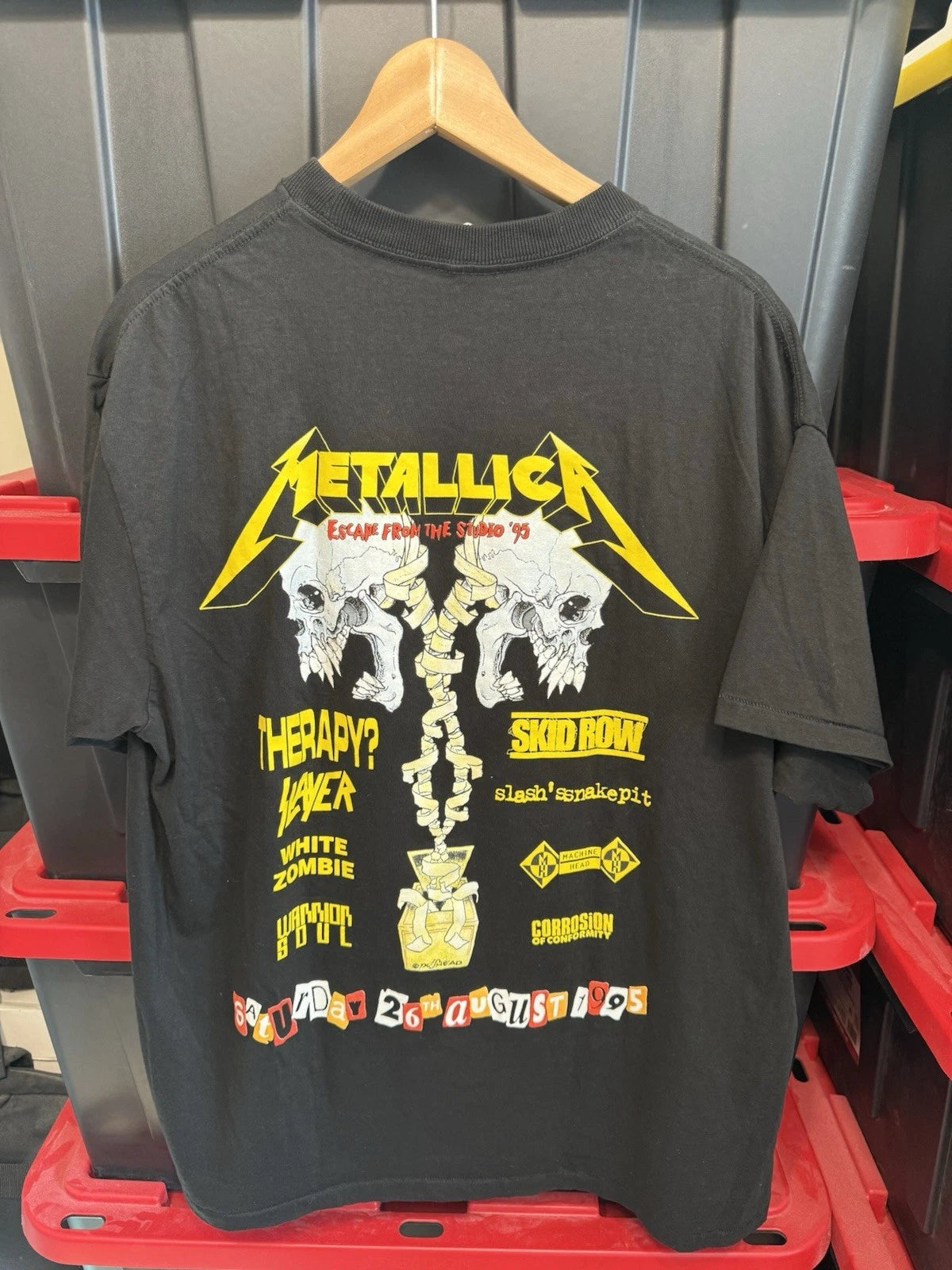 Metallica Donington 95 Escape From Studio Parking Lot Boot XL 25x29 Pushead