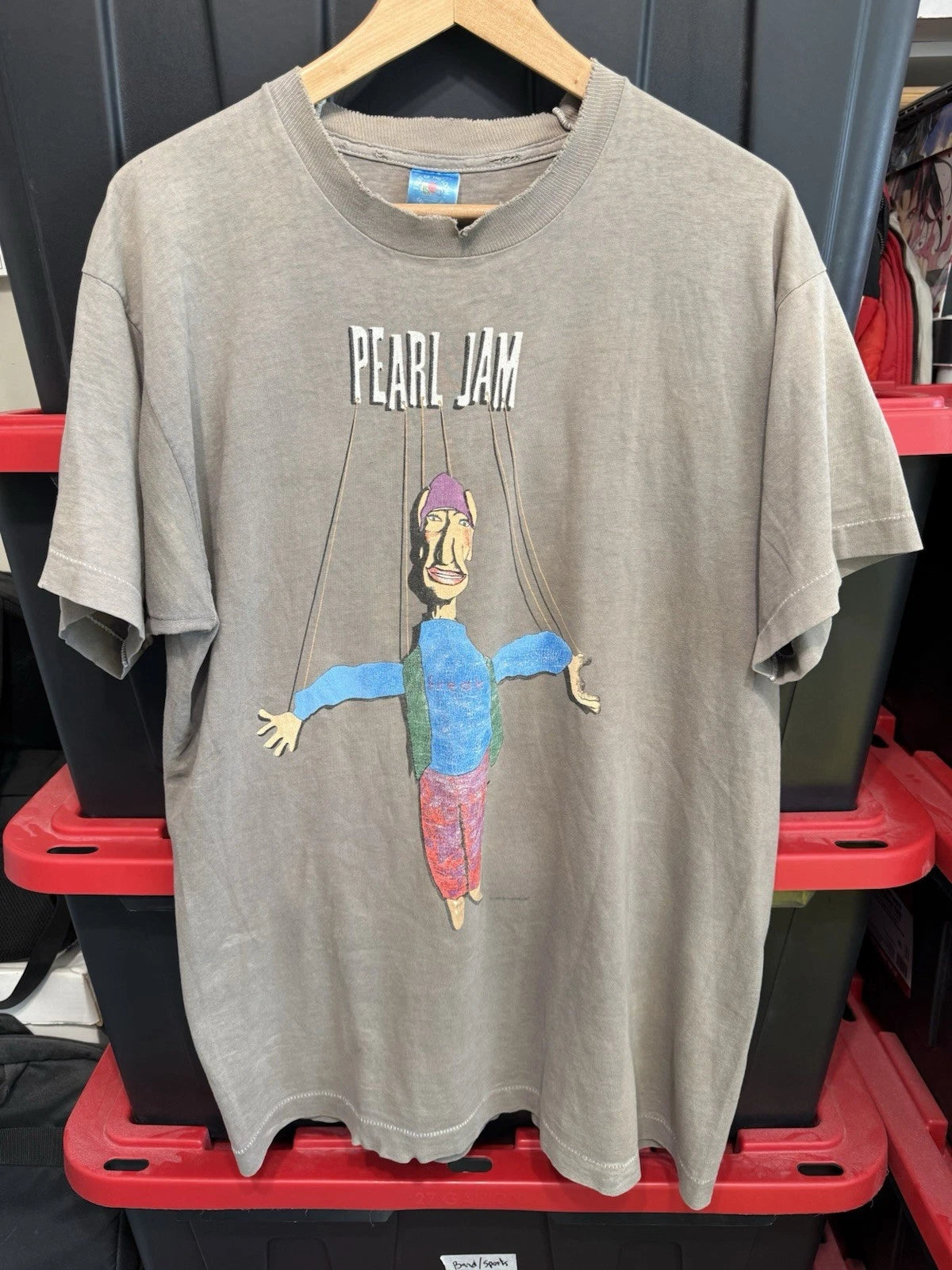 1994 Pearl Jam Freak Tour Shirt Marionette Size L 23x30 Fruit Loom Single Stitch