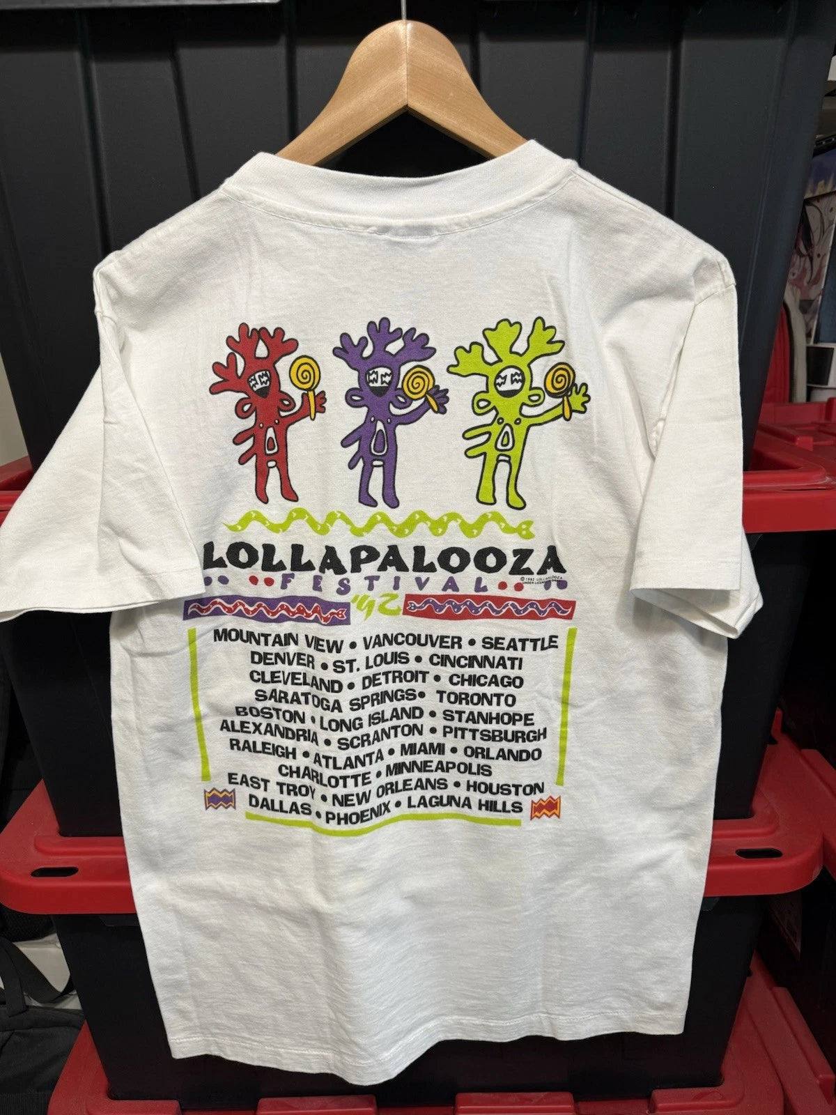 Vintage 1992 Lollapalooza Festival T-shirt White Rare Single Stitch Men L 20x29