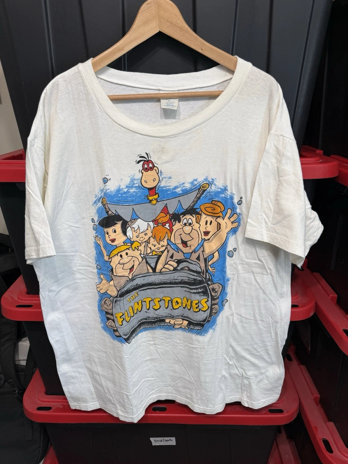 Vintage 90s Flintstones Shirt Mens Size XL 23x31.5 White Cartoon TV Promo