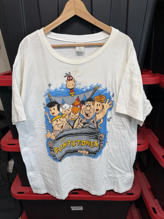 Vintage 90s Flintstones Shirt Mens Size XL 23x31.5 White Cartoon TV Promo