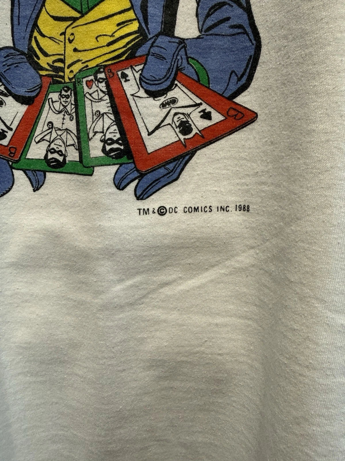 Vintage 1988 The Joker T-shirt Mens White XL Single Stitch DC Comic Batman 21x29